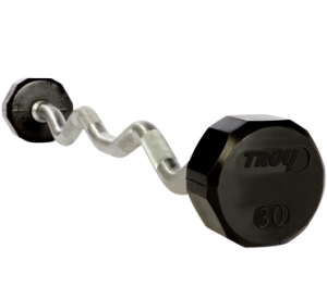 12-side, Rubber-Encased Solid Curl Barbel